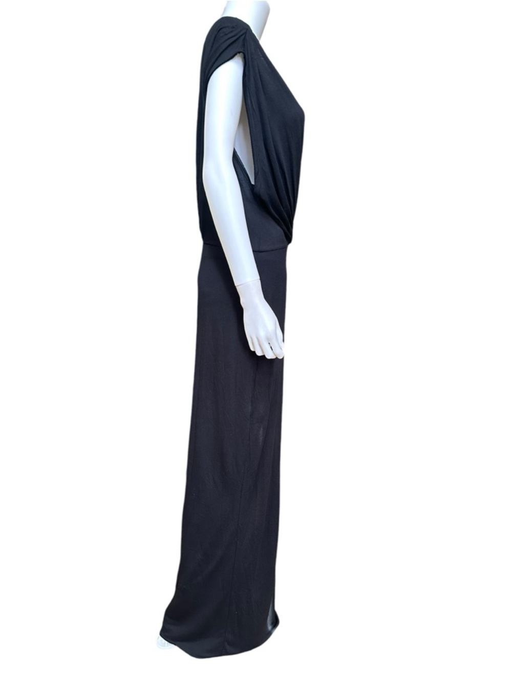All Saints Muse Black Draped Maxi Dress with Side Slit, L, NWT - Picture 7 of 14